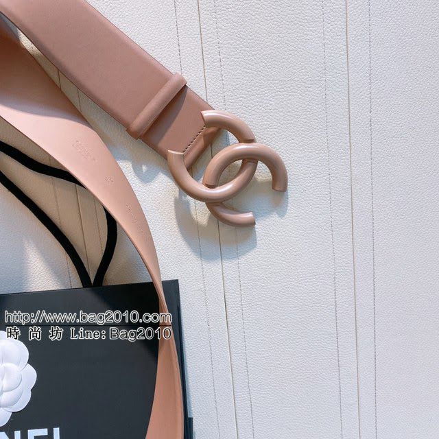 Chanel女士皮帶 香奈兒cc烤漆logo扣雙面可用小牛皮腰帶  jjp1147